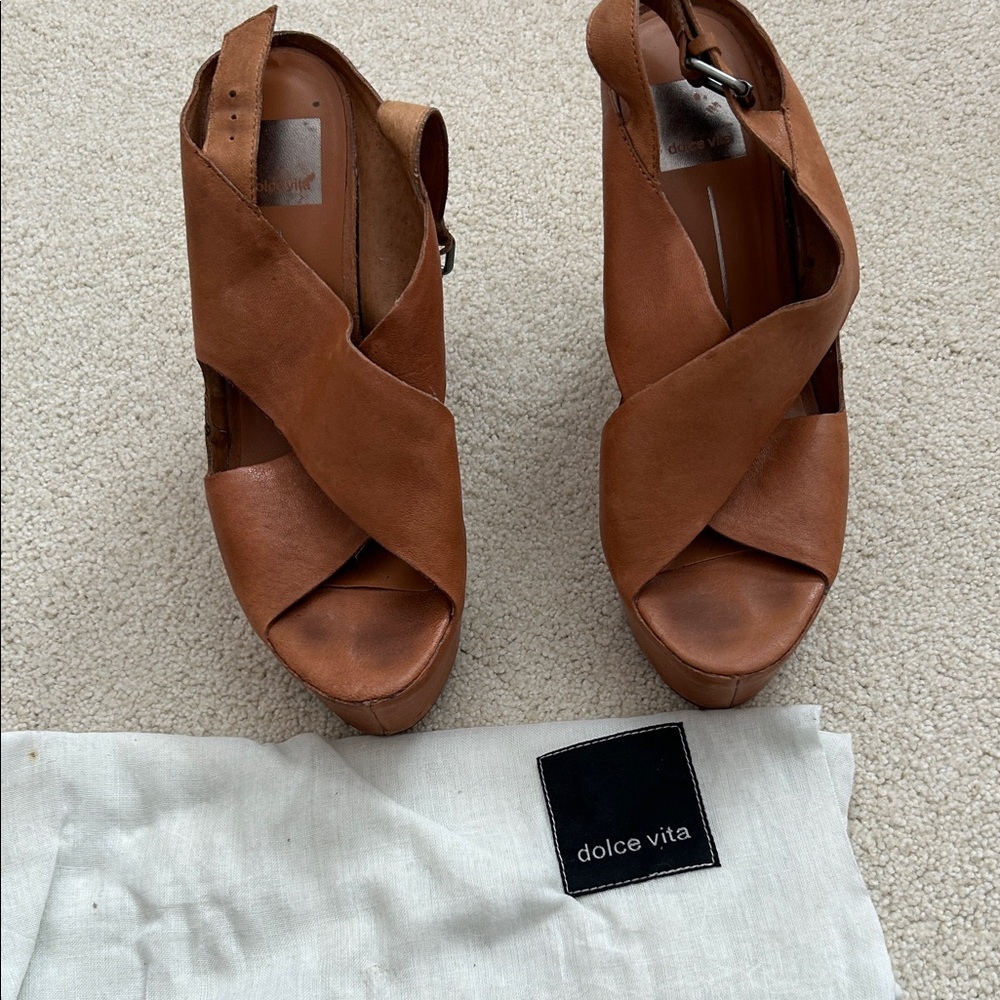 Dolce Vita Tan Espadrille Wedges